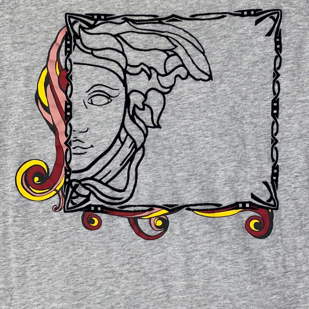VERSACE COLLECTION MENS GREY COTTON TSHIRT MEDUSA DESIGNER